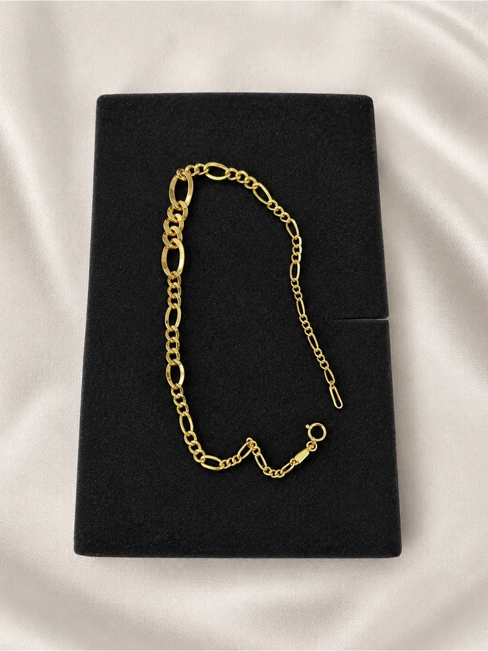 18K Solid Yellow Gold Figaro Bracelet 7.5” – FINAL PRICE